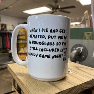 CREMATED HOURGLASS CERAMIC MUG