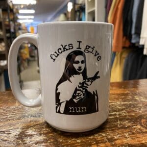FUCKS I GIVE NUN CERAMIC MUG